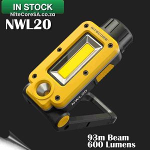 NWL20 Work Light (600 Lumens 93m Beam) + 5000mAh 21700 Battery + USB-C Recharge
