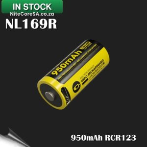 NL169R 950mAh RCR123 3.6V USB Rechargeable Li-ion Battery
